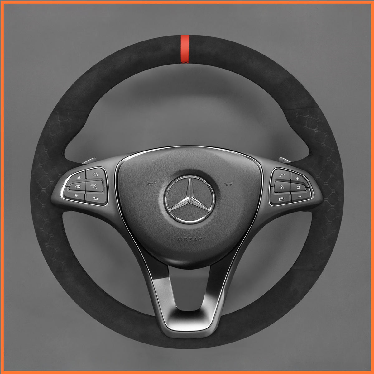 MEWANT Funda para volante para Benz W176 W213 W246 W205 C117 C218 EQV W447 W166 X156 X253 C253 W166 C292 W470