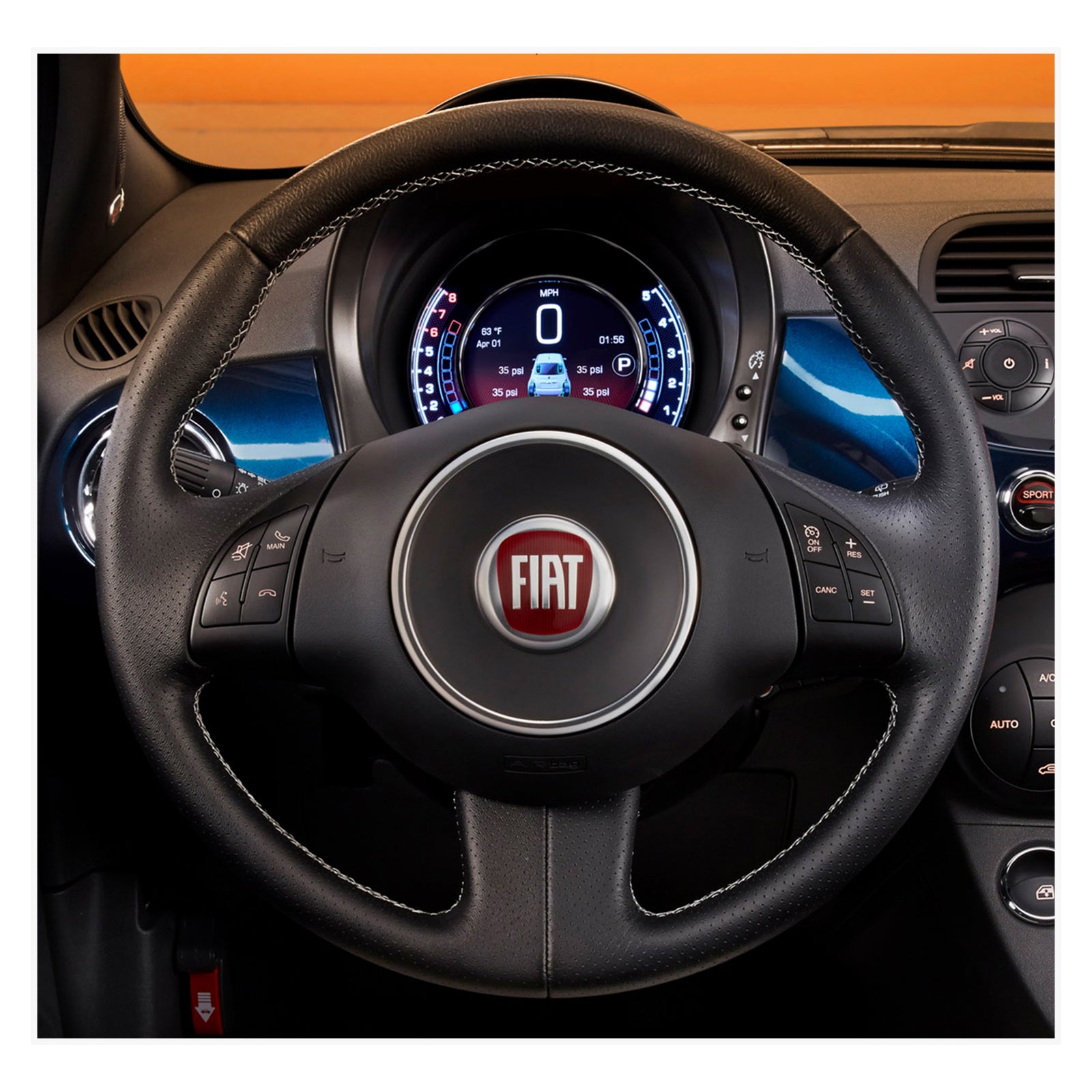 MEWANT Lenkradbezug für Fiat 500 2007-2015 / Fiat 500e 2014-2018 / Fiat 500C 2014-2017 - Mewant.de