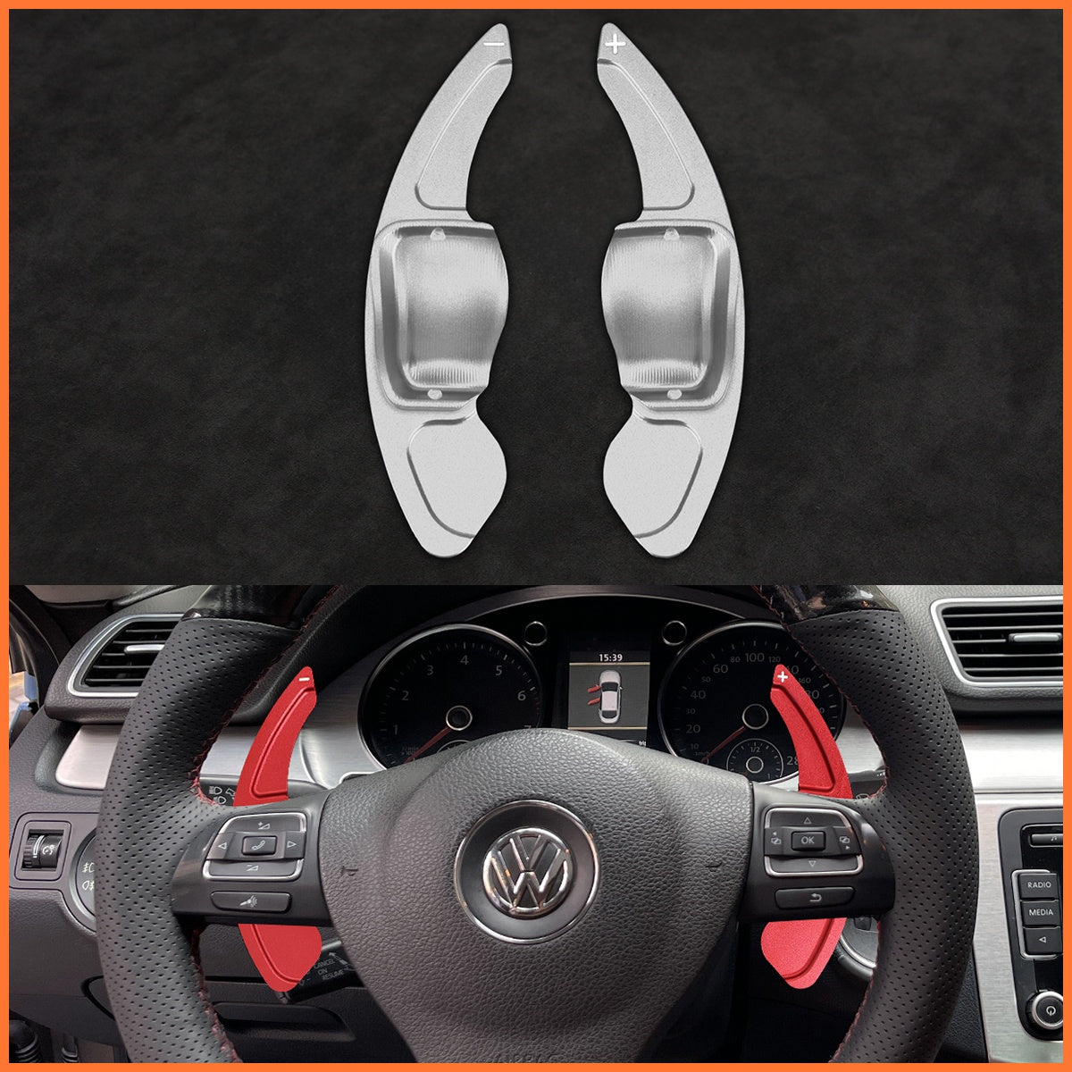 Schaltwippen für Volkswagen Tiguan / Golf / CC / Passat / Touran / Jetta / Sharan / EOS / Caddy / Amarok / California / Caravelle 2009-2016 - Mewant.de