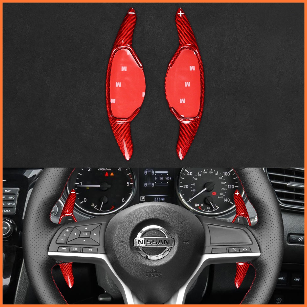 Schaltwippen für Nissan Qashqai II (J11) / X-Trail III (T32) / Juke II (F16) / Leaf II (ZE1) / Micra V (K14) 2017-2025 - Mewant.de