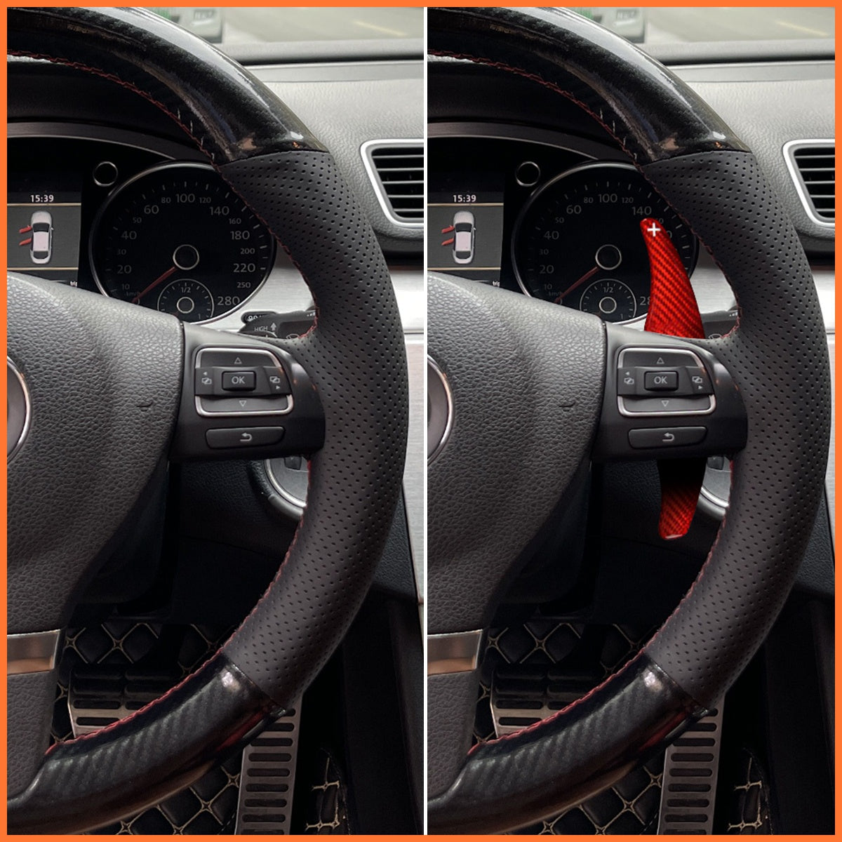 Schaltwippen für Volkswagen Tiguan / Golf / CC / Passat / Touran / Jetta / Sharan / EOS / Caddy / Amarok / California / Caravelle 2009-2016 - Mewant.de