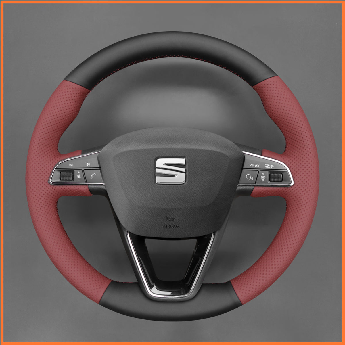 MEWANT Funda para volante para Seat León 5F 2013-2020 / Ibiza 6F 2015-2021 / Alhambra 7N / Arona / Ateca / Tarraco / Toledo 2014-2019