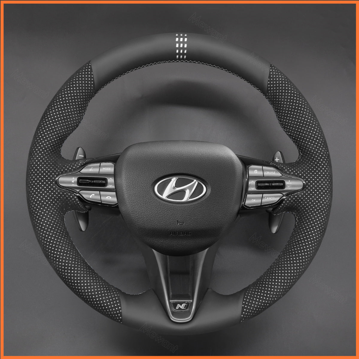 MEWANT Lenkradbezug für Hyundai Elantra N Line 2021-2024 / Elantra N 2022-2023 / Kona N 2022-2023 / Veloster N 2019-2022 - Mewant.de
