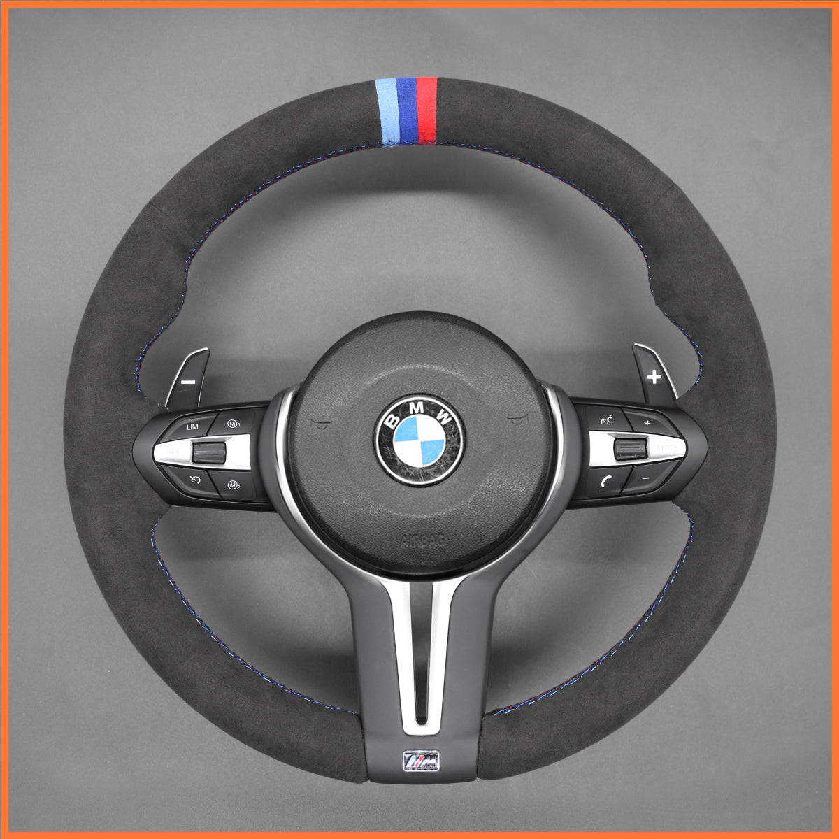 MEWANT Lenkradbezug für BMW M2 F87 / M3 F80 / M4 F82 F83 / M5 F10 / M6 F06 F12 F13 F85 F86 2012-2018 - Mewant.de