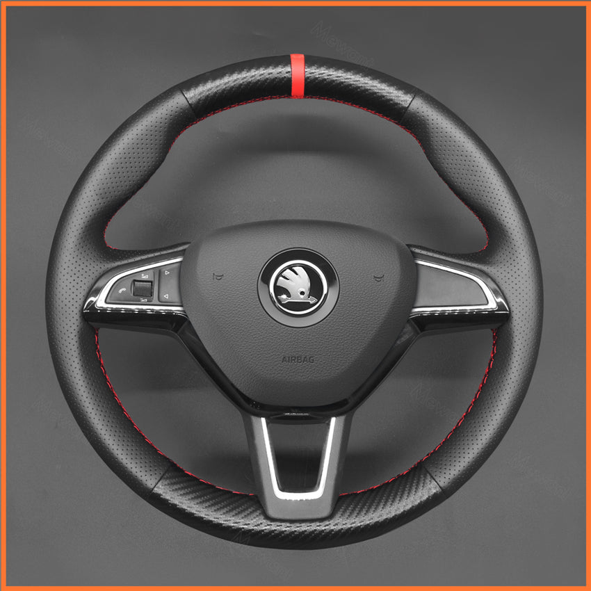 MEWANT Lenkradbezug für Skoda Citigo 2013-2019 / Fabia / Karoq / Roomster / Rapid 2012-2019 / Kodiaq 2016-2019 - Mewant.de