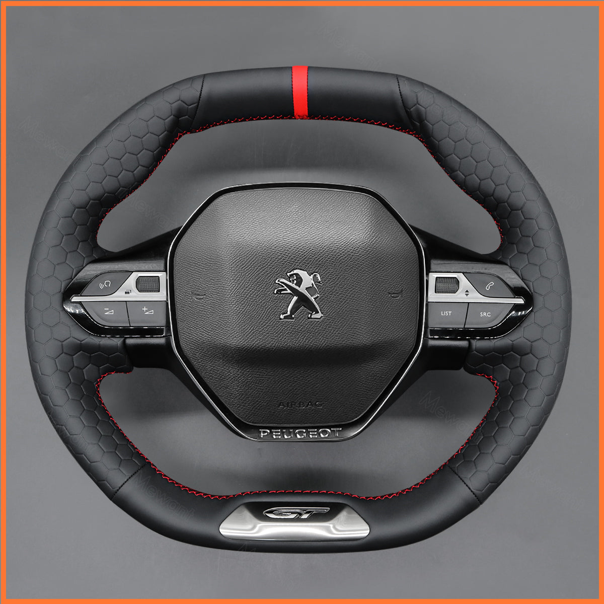 MEWANT Lenkradbezug für Peugeot 208 / 308 GT / 308 SW / 2008 GT/GT Line 2020-2022 / 508 GT / 508 SW / 5008 / Rifter (GT/GT Line) 2018-2022 - Mewant.de