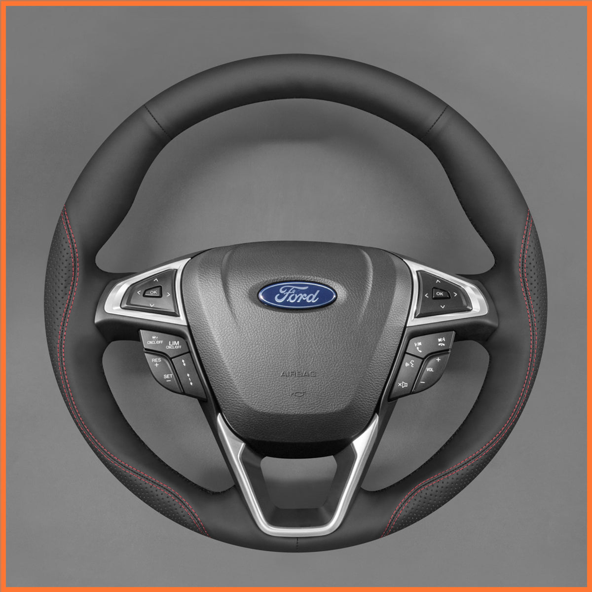 Funda de volante MEWANT para Ford Mondeo 2014-2022 S-Max 2015-2024 Edge 2015-2020 Galaxy 2015-2023