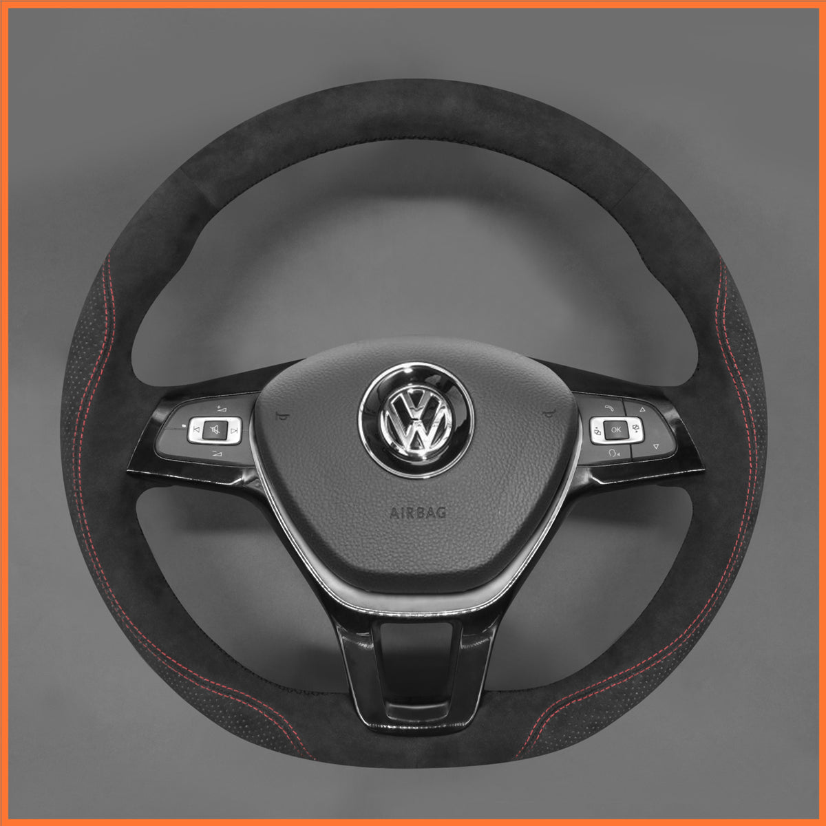 Funda de volante MEWANT para VW Caddy / Crafter / Passat / Golf 7 / Polo / Arteon / Tiguan / Touareg / Jetta Variant 2015-2021