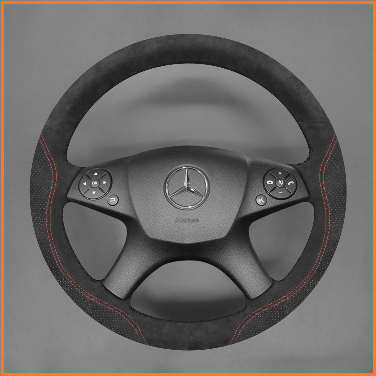 MEWANT Cubierta de volante para Benz W204 Clase C Benz C280 C230 C180 C260 C200 C300 2007-2010