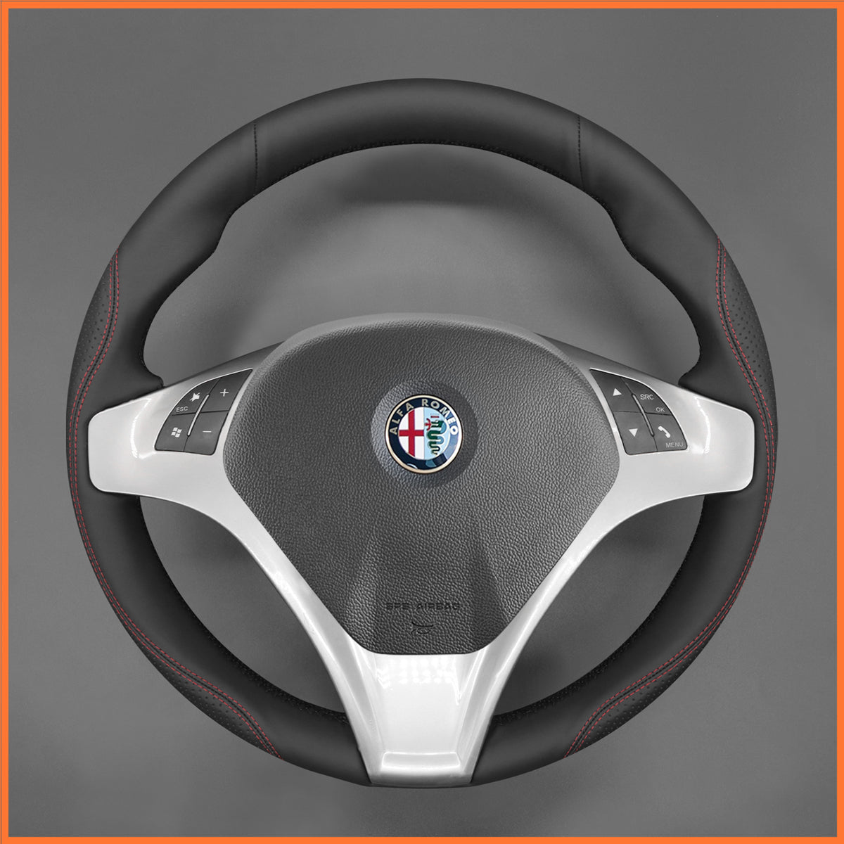 MEWANT Funda para volante de Alfa Romeo Giulietta 2010-2014 MiTo 2008-2015