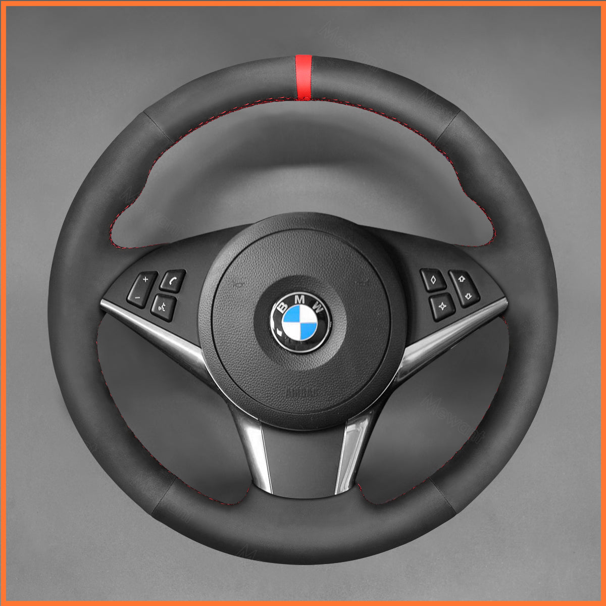 MEWANT Lenkradbezug für BMW 5 Series E60 (Sedan) 2003-2009 / 5 Series E61 (Touring) / 6 Series E63 (Coupe) E64 (Convertible) 2004-2010 - Mewant.de