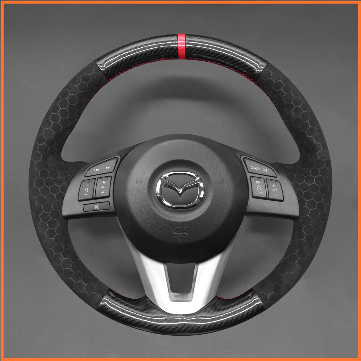 MEWANT Lenkradbezug für Mazda 3 Axela 2013-2016 / Mazda 6 Atenza 2014-2017 / Mazda 2 2015-2017 / CX-3 CX3 2016-2017 / CX-5 CX5 2013-2017 - Mewant.de