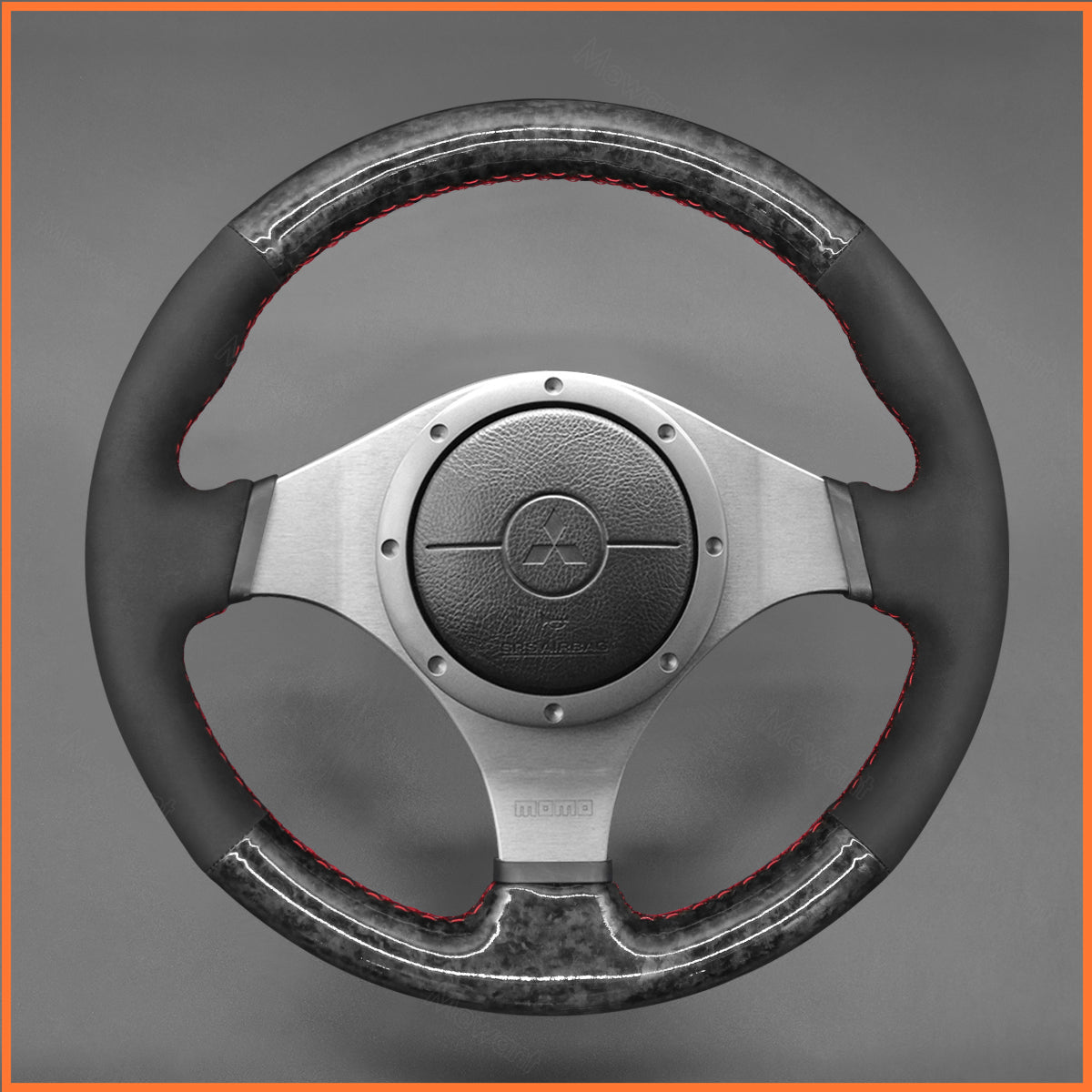 MEWANT Lenkradbezug für Mitsubishi Lancer Evolution 7 VII 2001-2002 / Lancer Evolution 8 VIII 2003-2004 / Lancer Evolution 9 IX 2005-2007 - Mewant.de