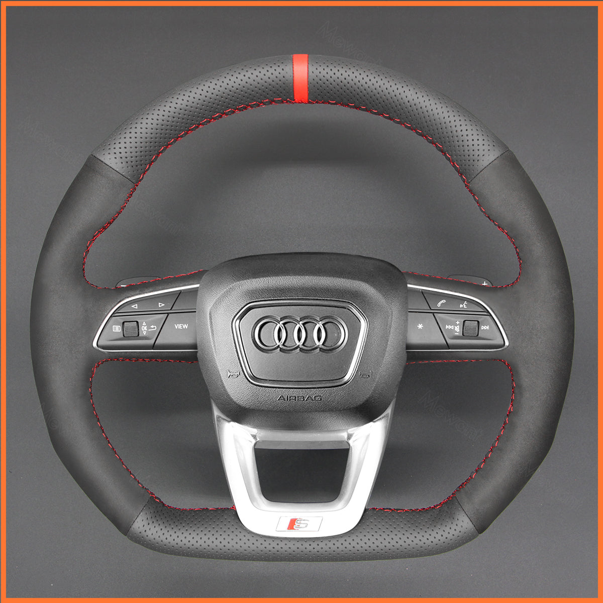 MEWANT Lenkradbezug für Audi Q3 (F3) RS Q5 SQ5 Q7 SQ7 Q8 SQ8 RS Q8 2015-2022 - Mewant.de