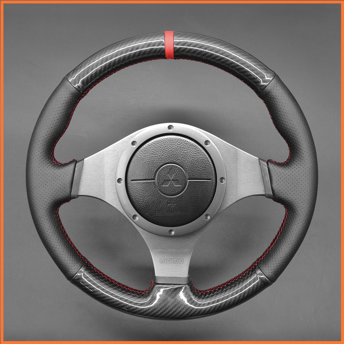 MEWANT Lenkradbezug für Mitsubishi Lancer Evolution 7 VII 2001-2002 / Lancer Evolution 8 VIII 2003-2004 / Lancer Evolution 9 IX 2005-2007 - Mewant.de