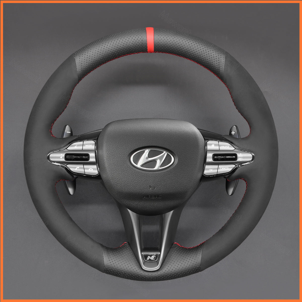 MEWANT Lenkradbezug für Hyundai Elantra N Line 2021-2024 / Elantra N 2022-2023 / Kona N 2022-2023 / Veloster N 2019-2022 - Mewant.de