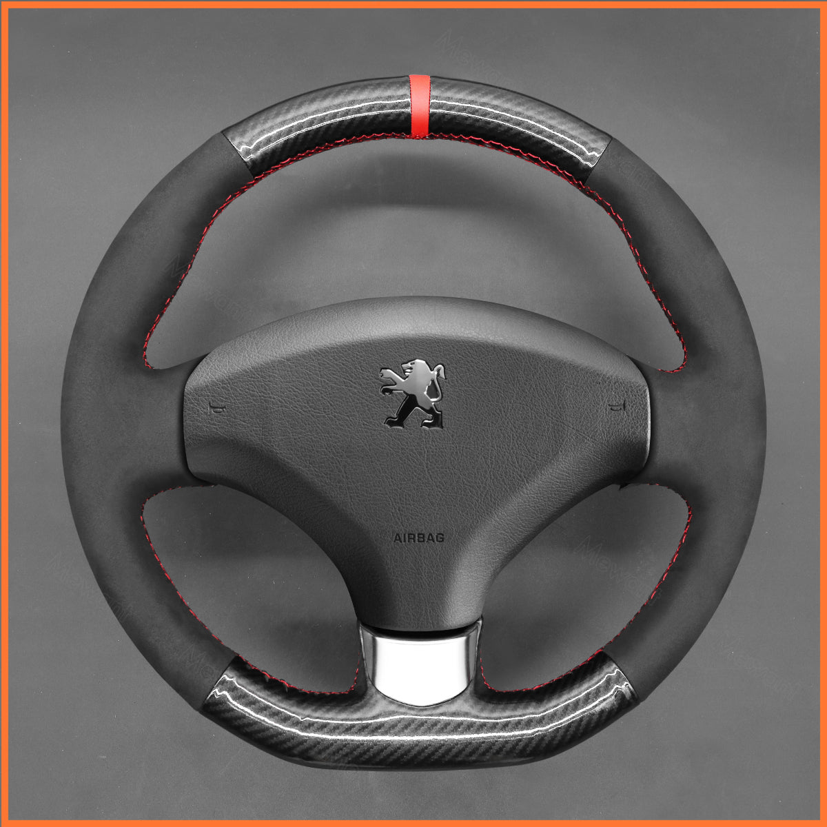 MEWANT Lenkradbezug für Peugeot 308 2007-2013 / 308 CC 2009-2015 / 308 SW 2008-2014 / RCZ 2010-2015 / 3008 2009-2016 / 5008 2009-2017 - Mewant.de