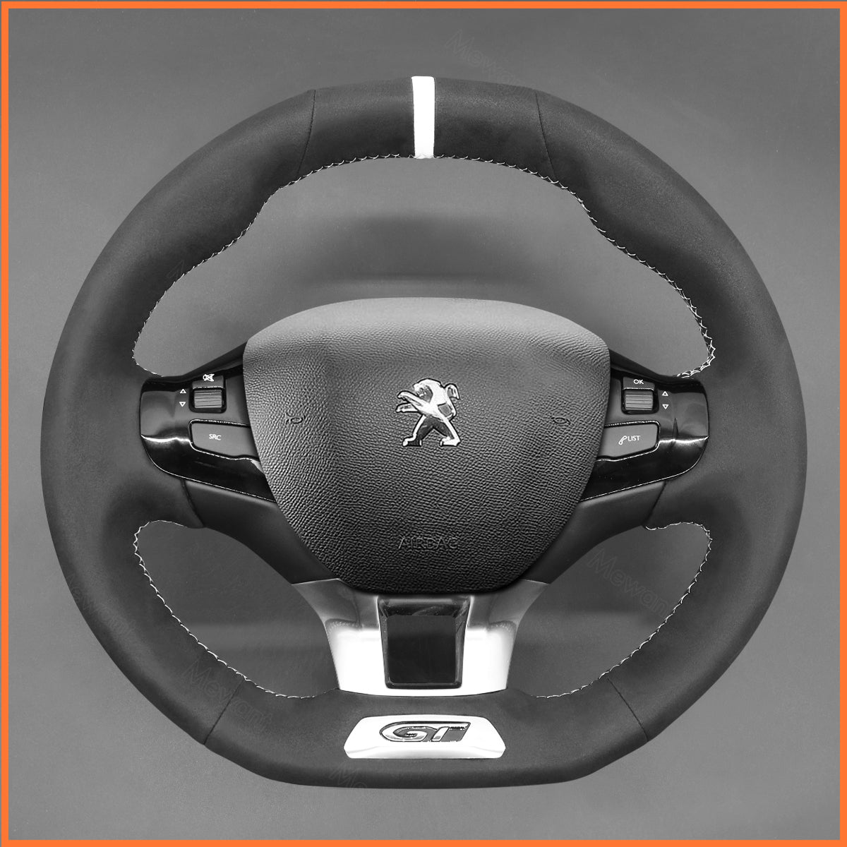 MEWANT Lenkradbezug für Peugeot 208 (GTi/GT Line/GT) 2013-2019 / 308 (GT/GTi/GT Line) 2014-2021 / 308 SW (GT/GT Line) 2015-2021 / 2008 (GT Line) 2015-2019 - Mewant.de