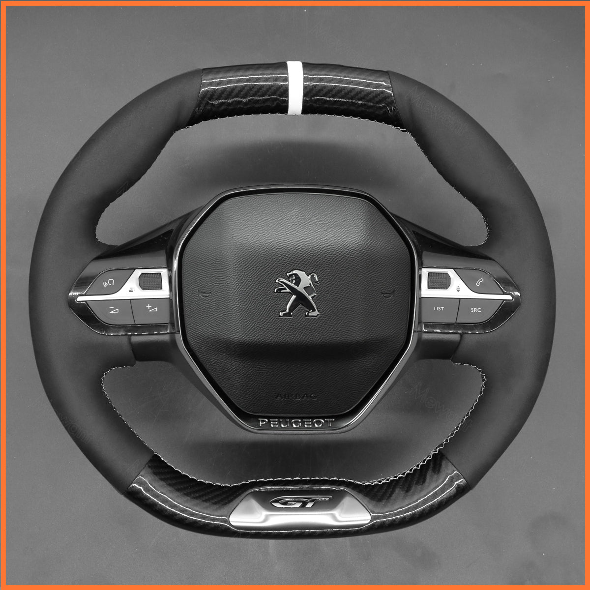 MEWANT Lenkradbezug für Peugeot 208 / 308 GT / 308 SW / 2008 GT/GT Line 2020-2022 / 508 GT / 508 SW / 5008 / Rifter (GT/GT Line) 2018-2022 - Mewant.de