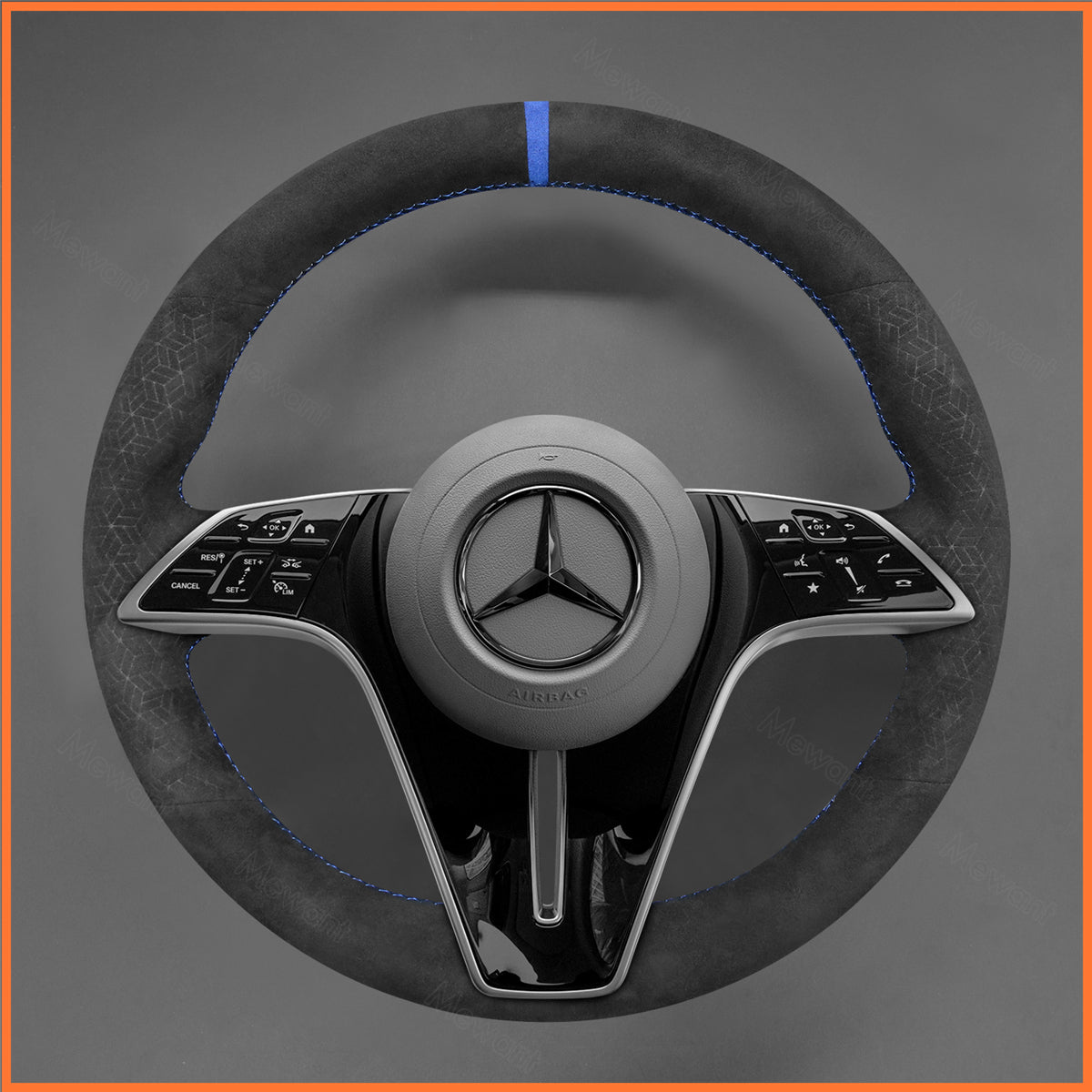 MEWANT Funda para volante para Benz Clase CLS C257 Clase E W213 W214 EQS V297 Clase GLE Clase S W223 2021-2023