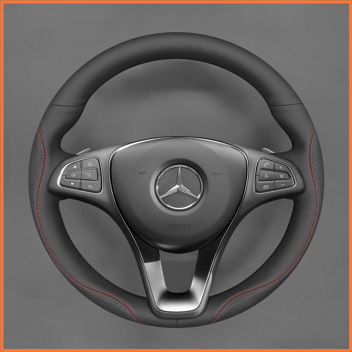 MEWANT Funda para volante para Benz W176 W213 W246 W205 C117 C218 EQV W447 W166 X156 X253 C253 W166 C292 W470