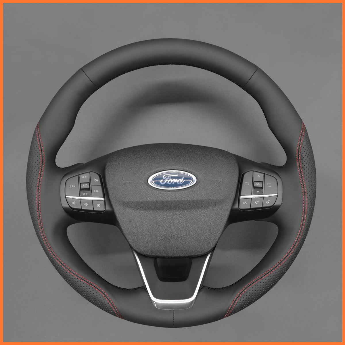 MEWANT Cubierta de volante para Ford Focus IV / Kuga III / Puma / Bronco Sport / Fiesta VII / Maverick / Tourneo Courier / Tourneo Custom