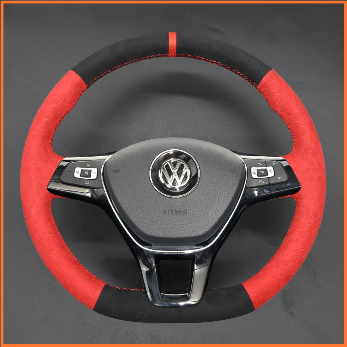 MEWANT Lenkradbezug für VW Caddy / Crafter / Passat / Golf 7 / Polo / Arteon / Tiguan / Touareg / Jetta Variant 2015-2021 - Mewant.de