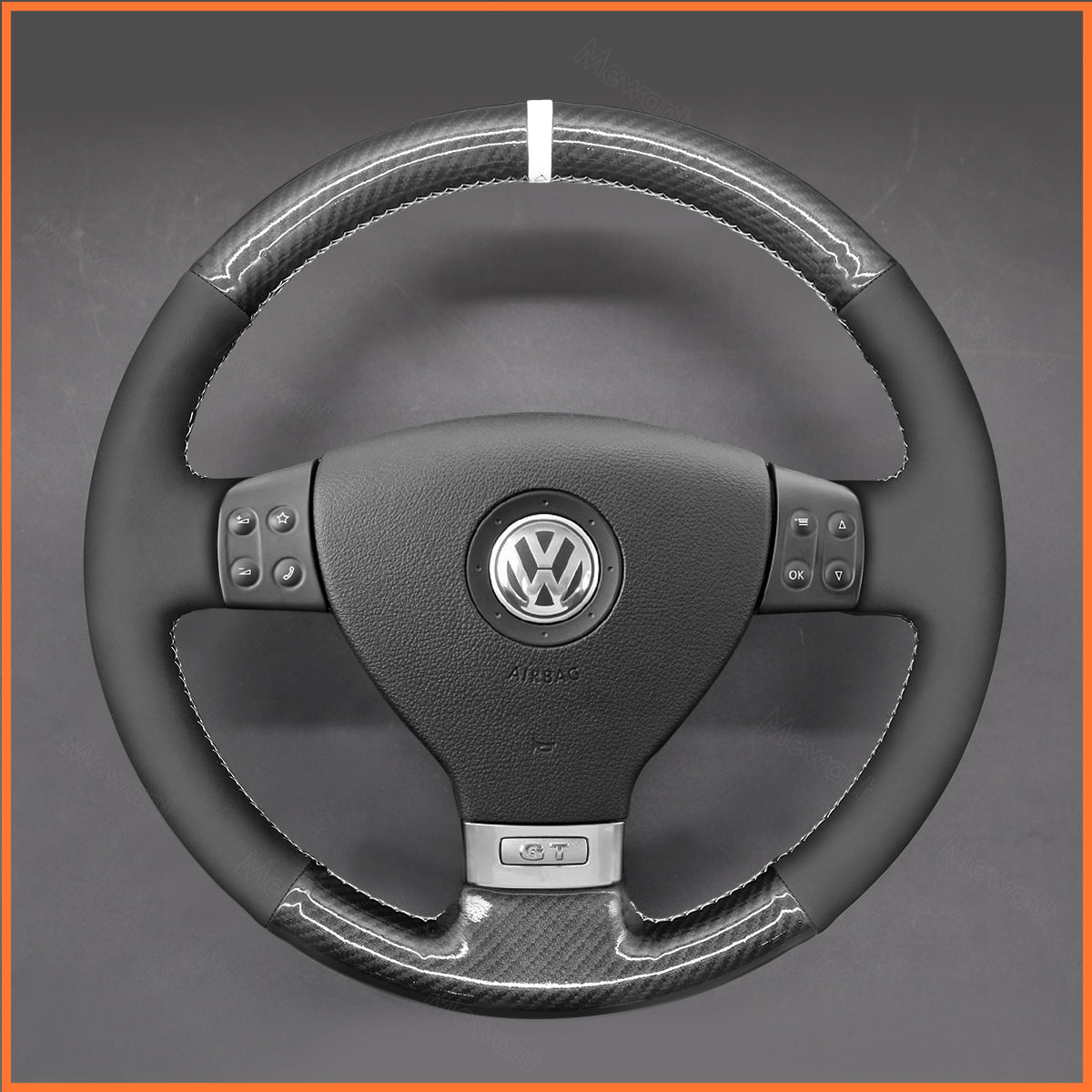 MEWANT Lenkradbezug für VW Golf 5 / Golf Plus / Polo / Jetta / Passat / Tiguan / Touran / Caddy / EOS 2004-2009 - Mewant.de