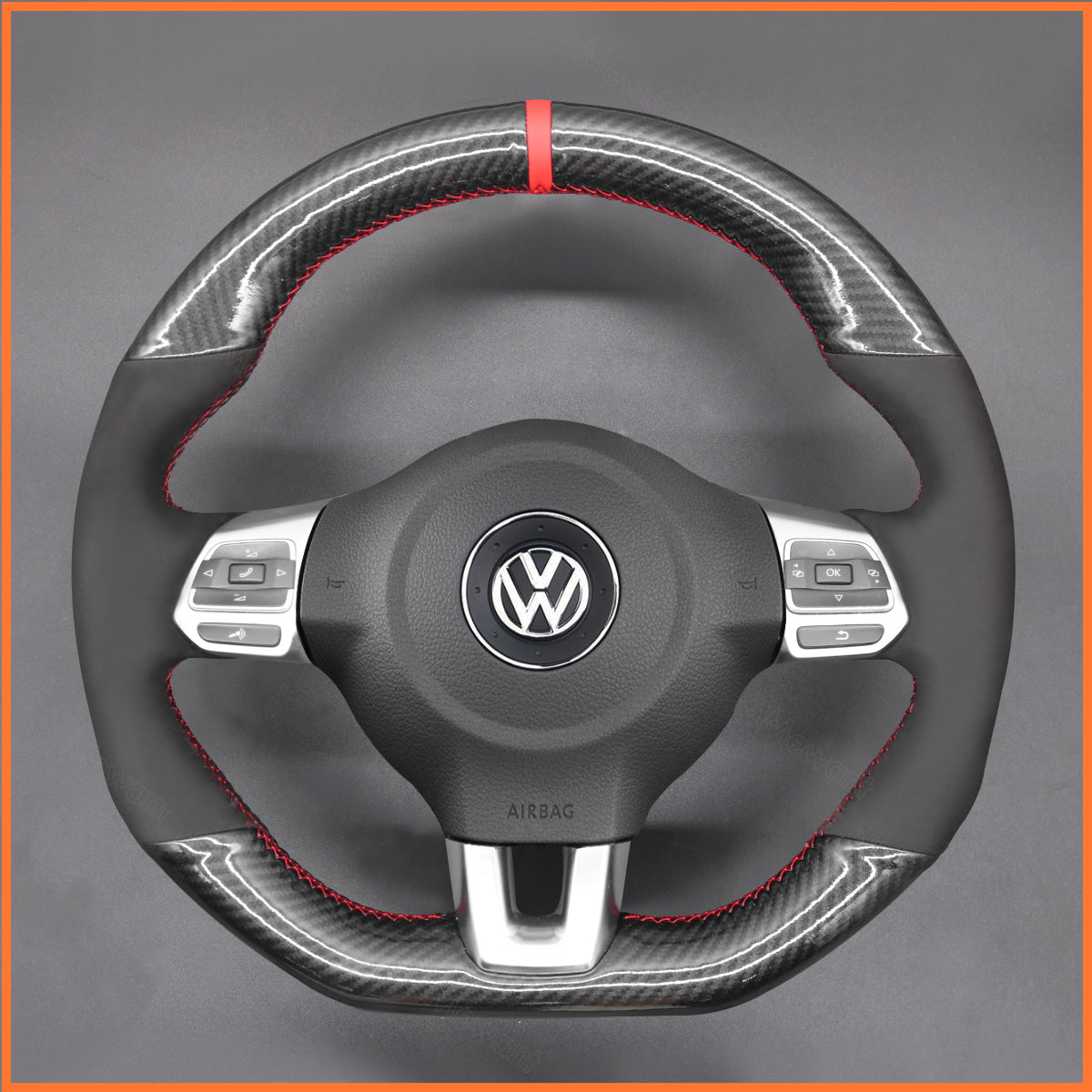 MEWANT Lenkradbezug für VW Golf 6 (VI) GTI / Polo GTI / Polo R-Line / Scirocco / CC / Tiguan 2009-2014 - Mewant.de