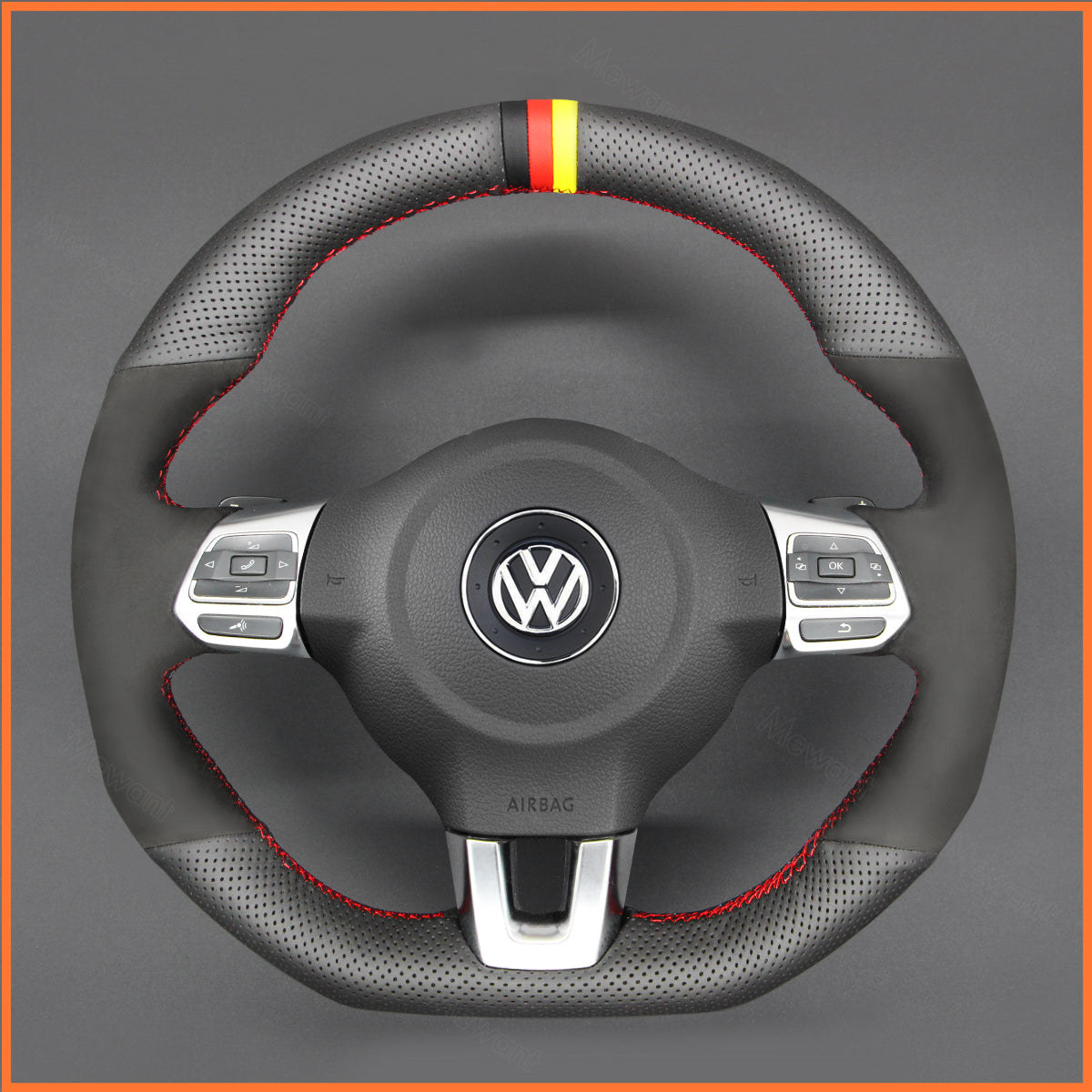 MEWANT Lenkradbezug für VW Golf 6 (VI) GTI / Polo GTI / Polo R-Line / Scirocco / CC / Tiguan 2009-2014 - Mewant.de