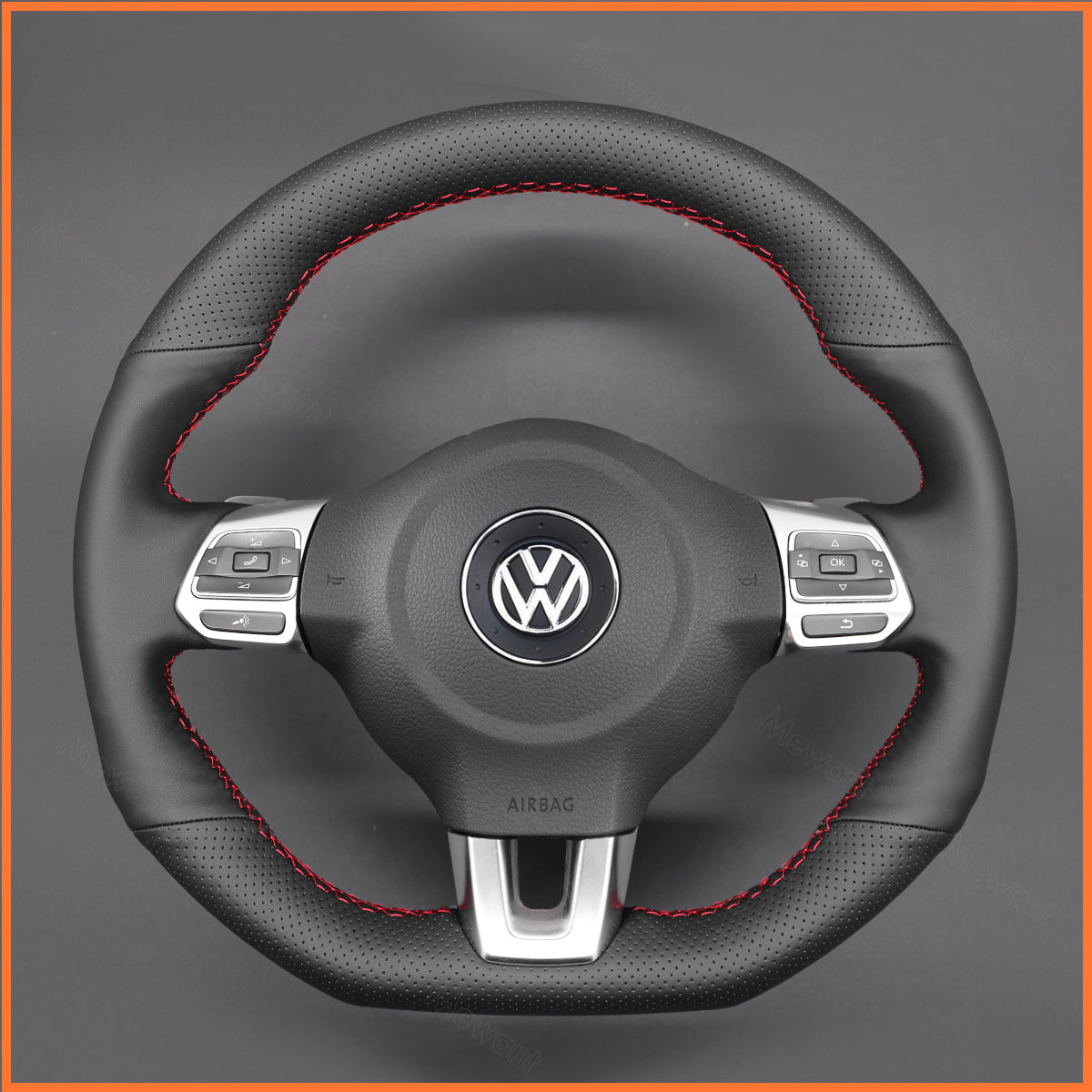 MEWANT Lenkradbezug für VW Golf 6 (VI) GTI / Polo GTI / Polo R-Line / Scirocco / CC / Tiguan 2009-2014 - Mewant.de