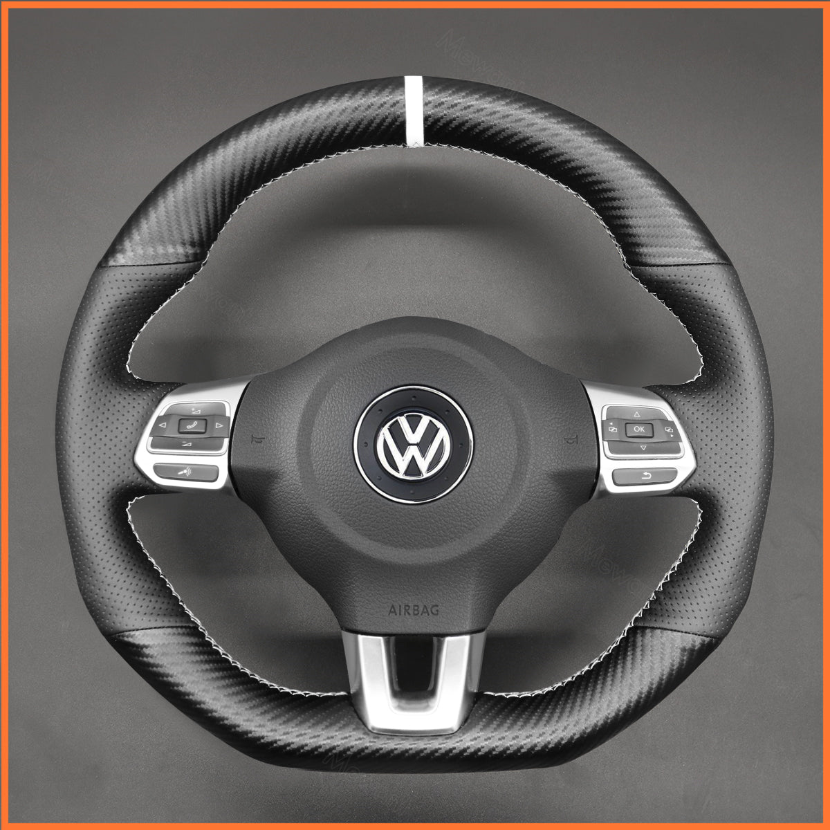 MEWANT Lenkradbezug für VW Golf 6 (VI) GTI / Polo GTI / Polo R-Line / Scirocco / CC / Tiguan 2009-2014 - Mewant.de
