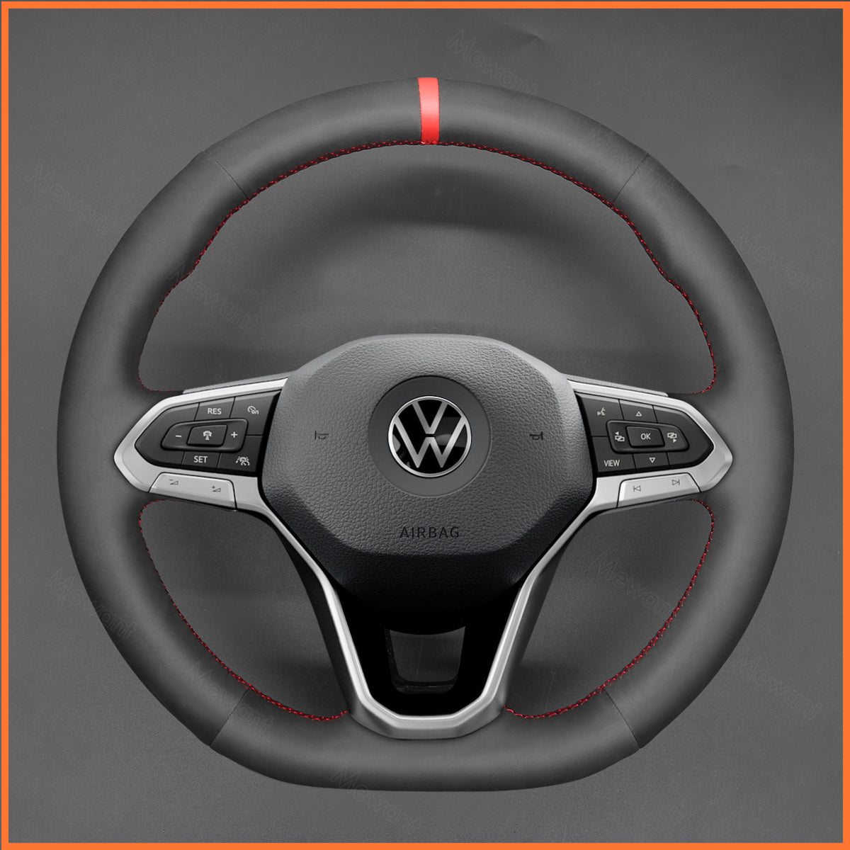 MEWANT Lenkradbezug für VW Golf 8 / ID.3 / ID.4 / ID.7 / Arteon / Caddy / Passat B8 / T6 / Tiguan / Touareg 2020-2021 - Mewant.de