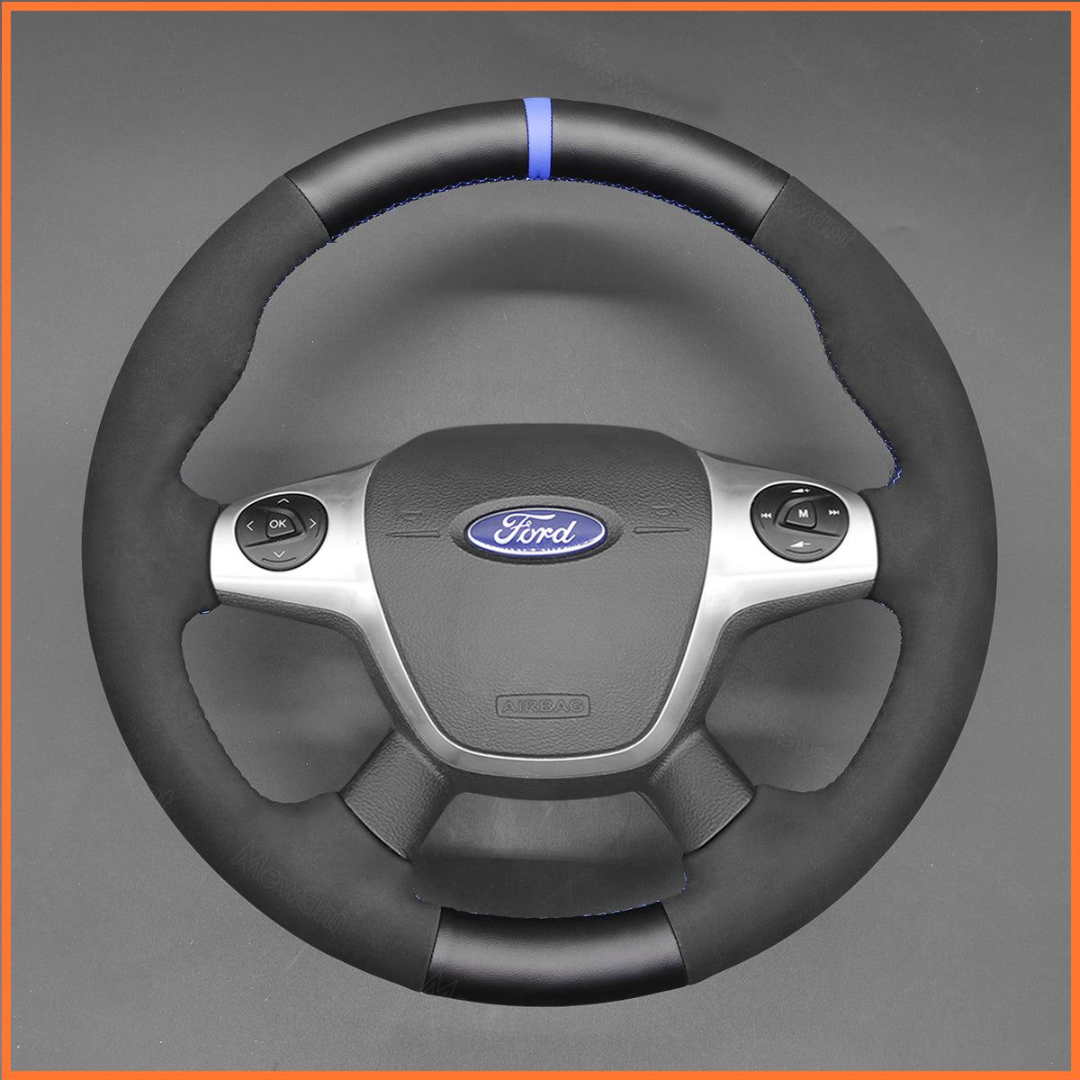 MEWANT Lenkradbezug für Ford Focus III 2011-2014 / C-Max 2010-2015 / Grand C-Max 2010-2015 / Kuga 2012-2016 - Mewant.de