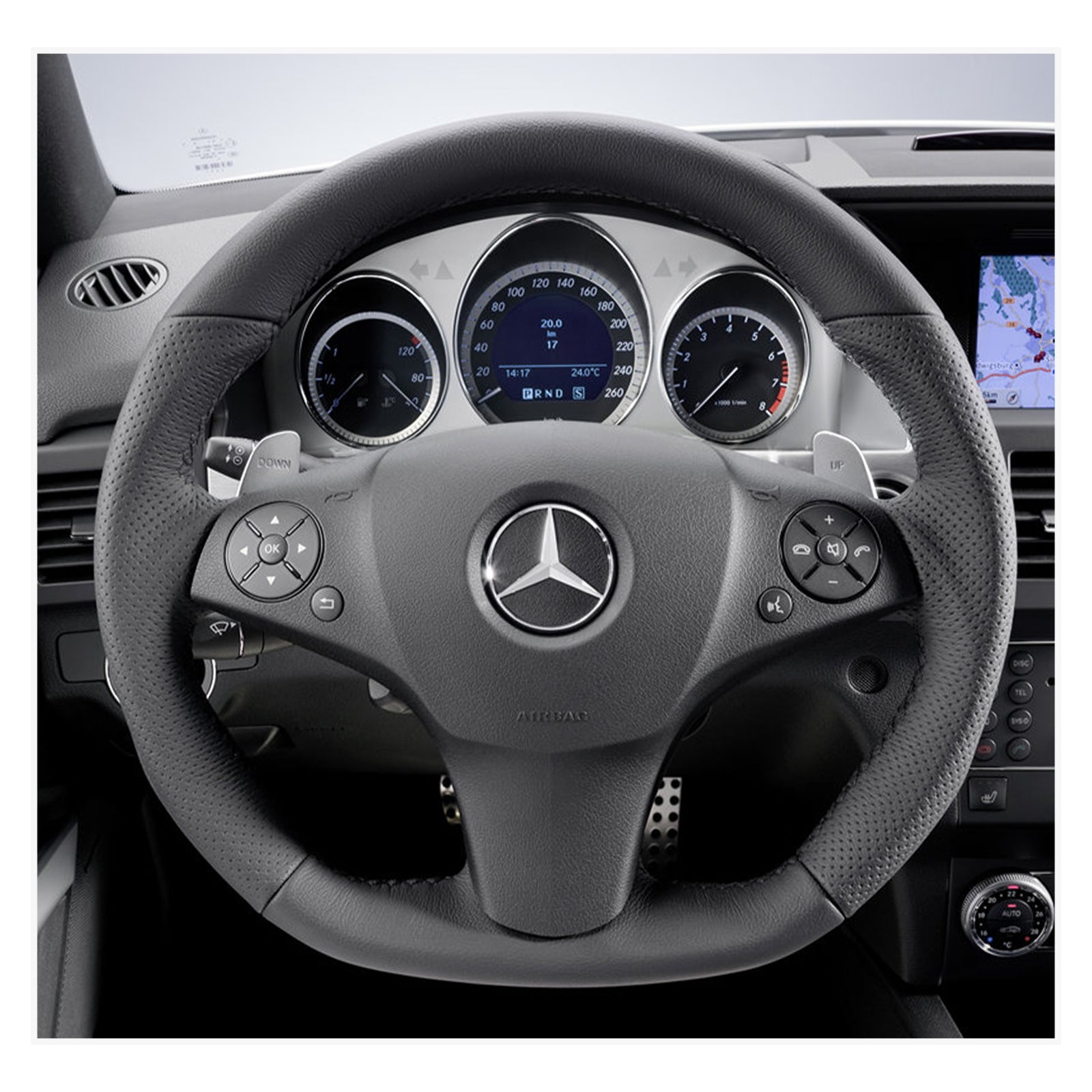 MEWANT Lenkradbezug für AMG C63 W204 / CLS-Class C219 / CLS 63 AMG C219 / E 63 AMG W212 / SLS AMG C197 R197 - Mewant.de