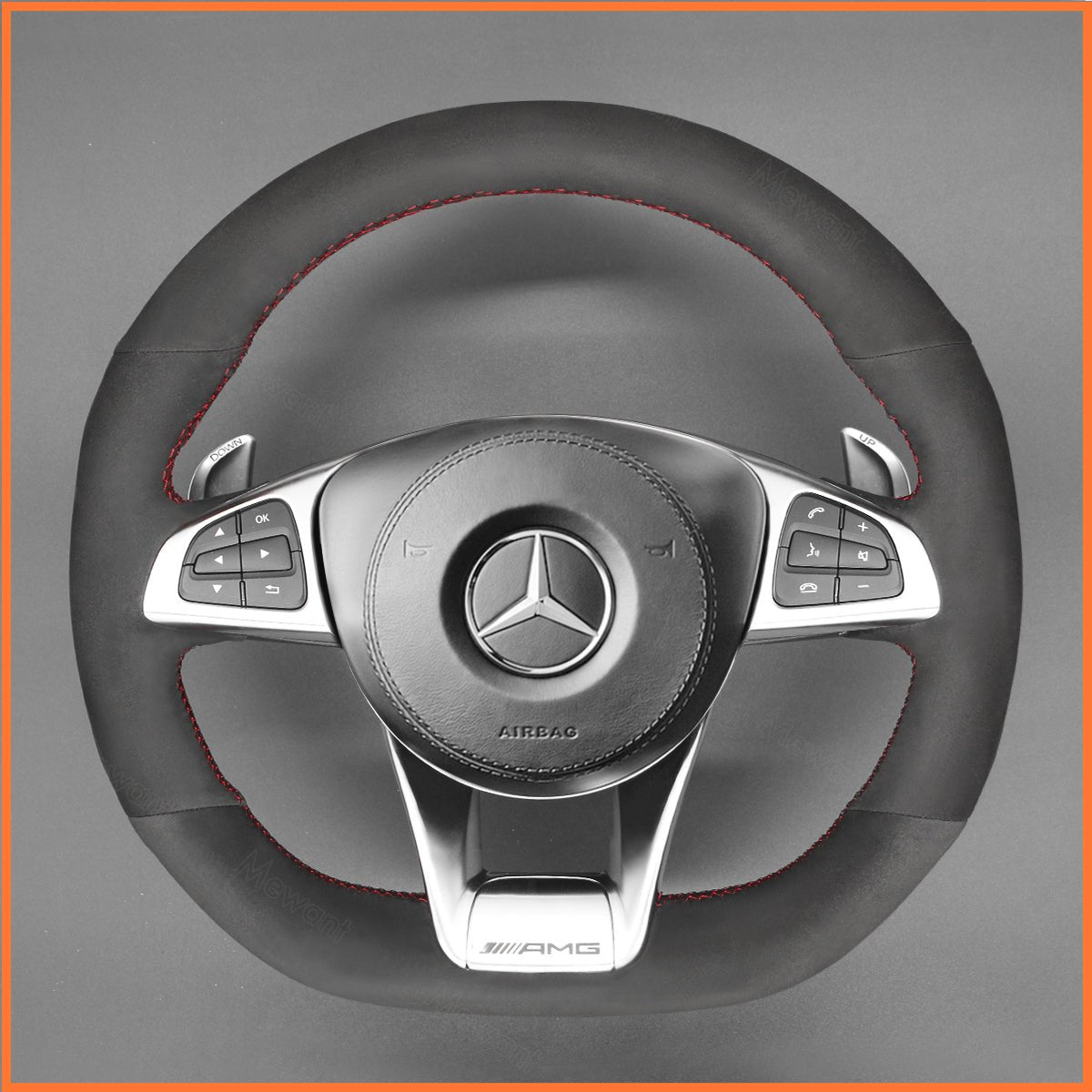 MEWANT Lenkradbezug für AMG GT C190 R190 / AMG C 63 W205 / C 63 S W205 / CLA 45 C117 / GLC 63 X253 C253 2018-2019 - Mewant.de