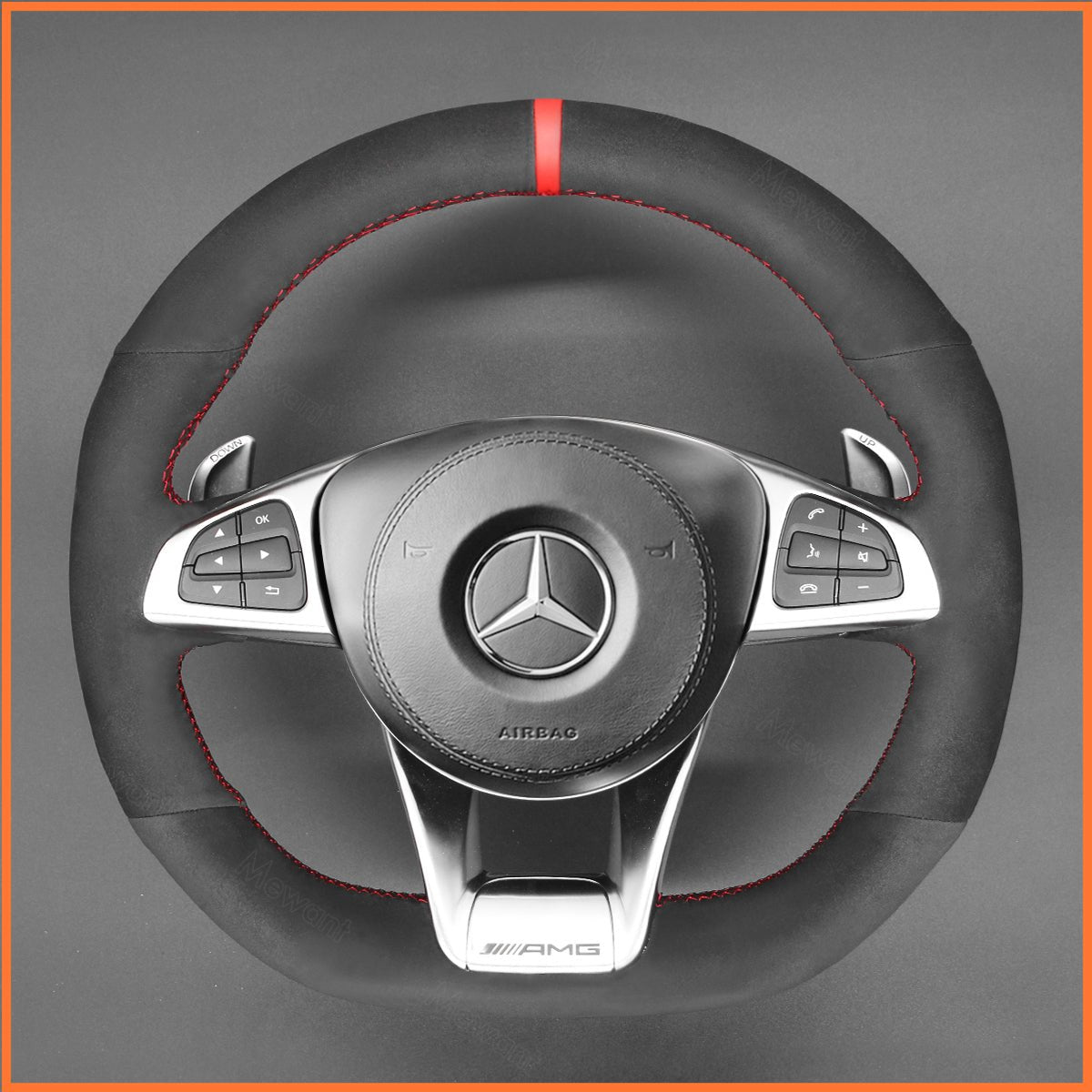 MEWANT Lenkradbezug für AMG GT C190 R190 / AMG C 63 W205 / C 63 S W205 / CLA 45 C117 / GLC 63 X253 C253 2018-2019 - Mewant.de
