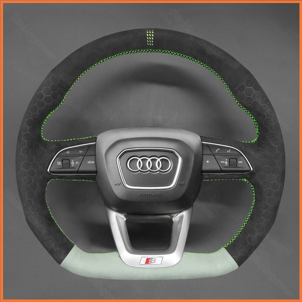 MEWANT Lenkradbezug für Audi Q3 (F3) 2018-2022 / SQ5 (FY) / SQ7 4M 2016-2022 / SQ8 RS Q8 2019-2022 - Mewant.de