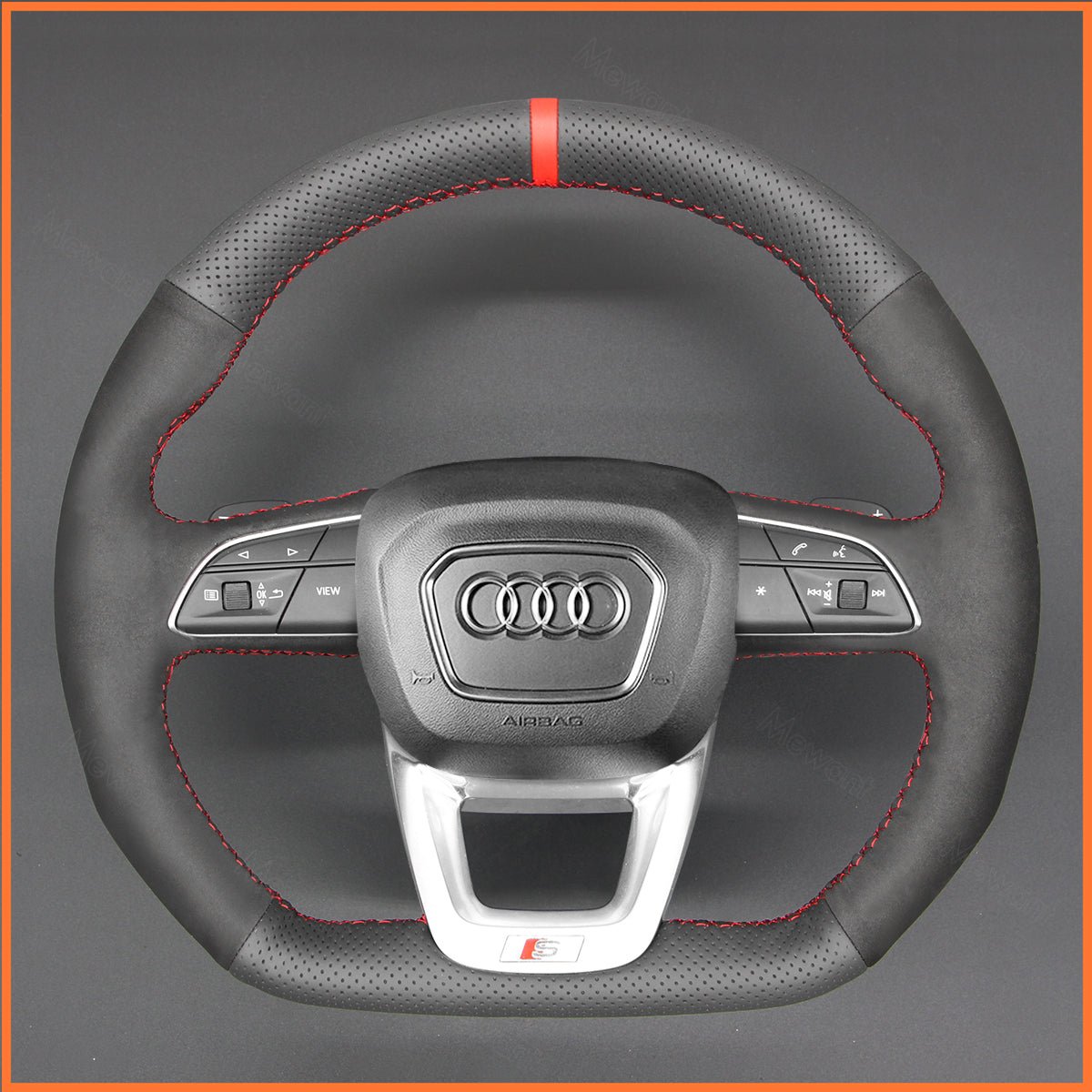 MEWANT Lenkradbezug für Audi Q3 (F3) 2018-2022 / SQ5 (FY) / SQ7 4M 2016-2022 / SQ8 RS Q8 2019-2022 - Mewant.de