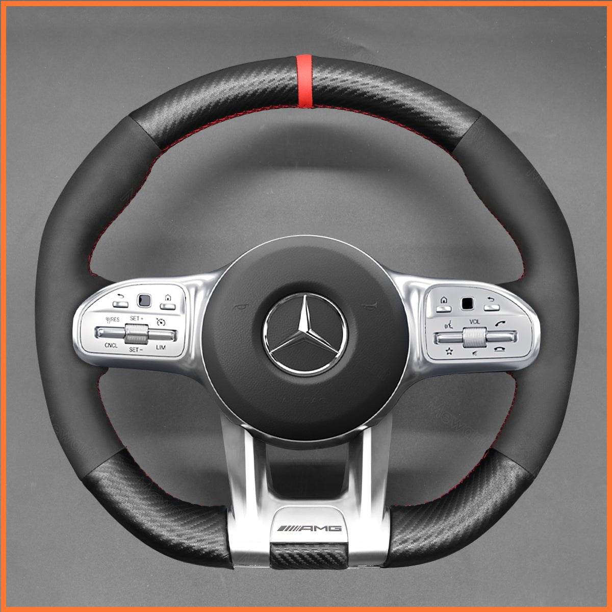 MEWANT Lenkradbezug für Benz AMG A35 A45 C43 C63 CLA35 CLA45 CLS53 E53 E63 GLA45 GLE53 2019-2023 - Mewant.de