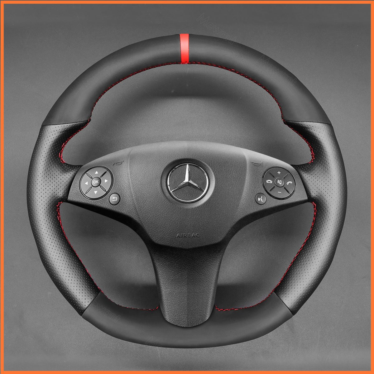 MEWANT Lenkradbezug für Benz AMG C63 W204 / CLS-Class C219 / CLS 63 / E 63 AMG W212 / AMG SL 63 R230 / SLS AMG C197 R197 2008-2011 - Mewant.de