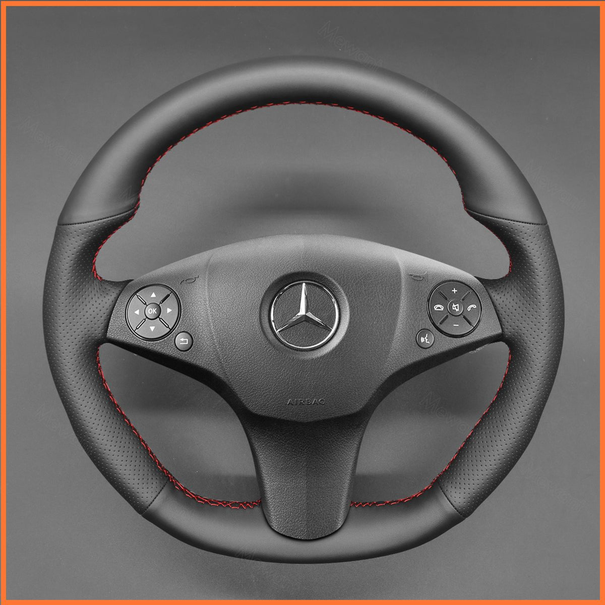 MEWANT Lenkradbezug für Benz AMG C63 W204 / CLS-Class C219 / CLS 63 / E 63 AMG W212 / AMG SL 63 R230 / SLS AMG C197 R197 2008-2011 - Mewant.de
