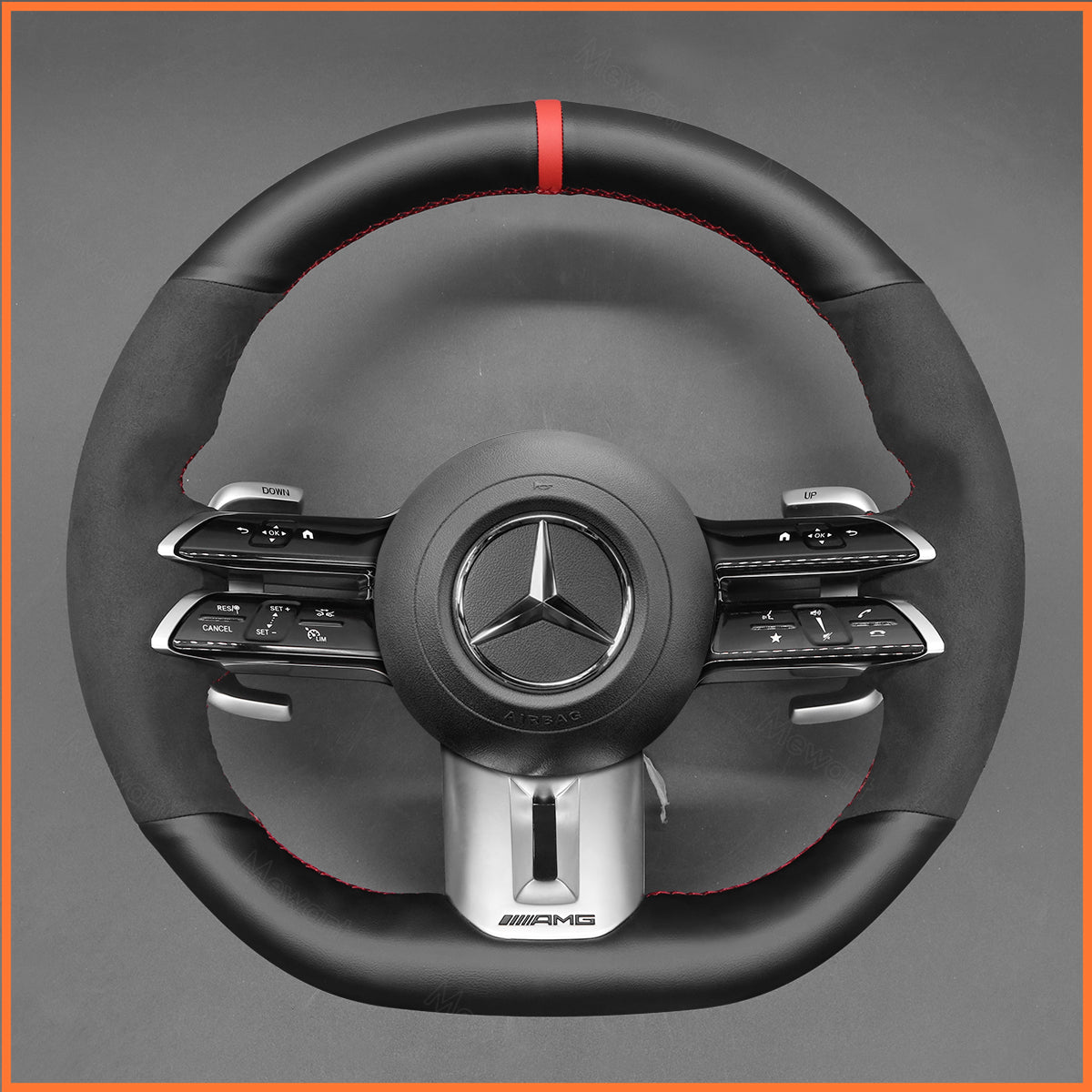 MEWANT Lenkradbezug für Benz AMG CLS53 C257 / E53 W213 / E63 W213 / EQS 53 V297 / AMG GT C190 R190 2021-2022 - Mewant.de