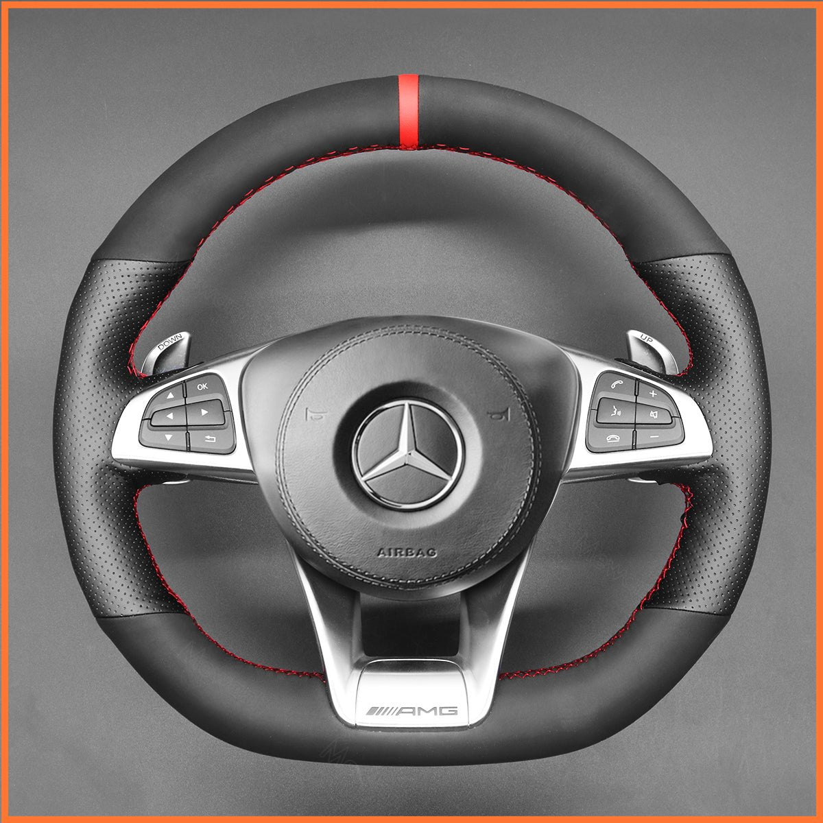 MEWANT Lenkradbezug für Benz AMG GT C190 R190 / C 63 W205 / CLA 45 C117 / E 43 W213 / SLC 43 / SL 63 2016-2019 - Mewant.de