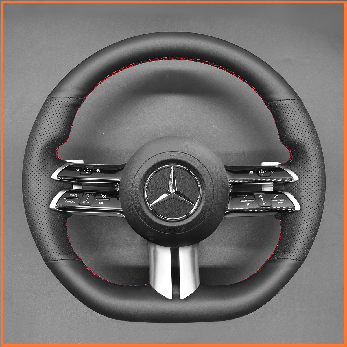 MEWANT Lenkradbezug für Benz AMG-Line AMG-Sport C-Class (W206) / CLS-Class (C257) / E-Class (W213) / EQS (V297) / S-Class (W223) 2021-2022 - Mewant.de