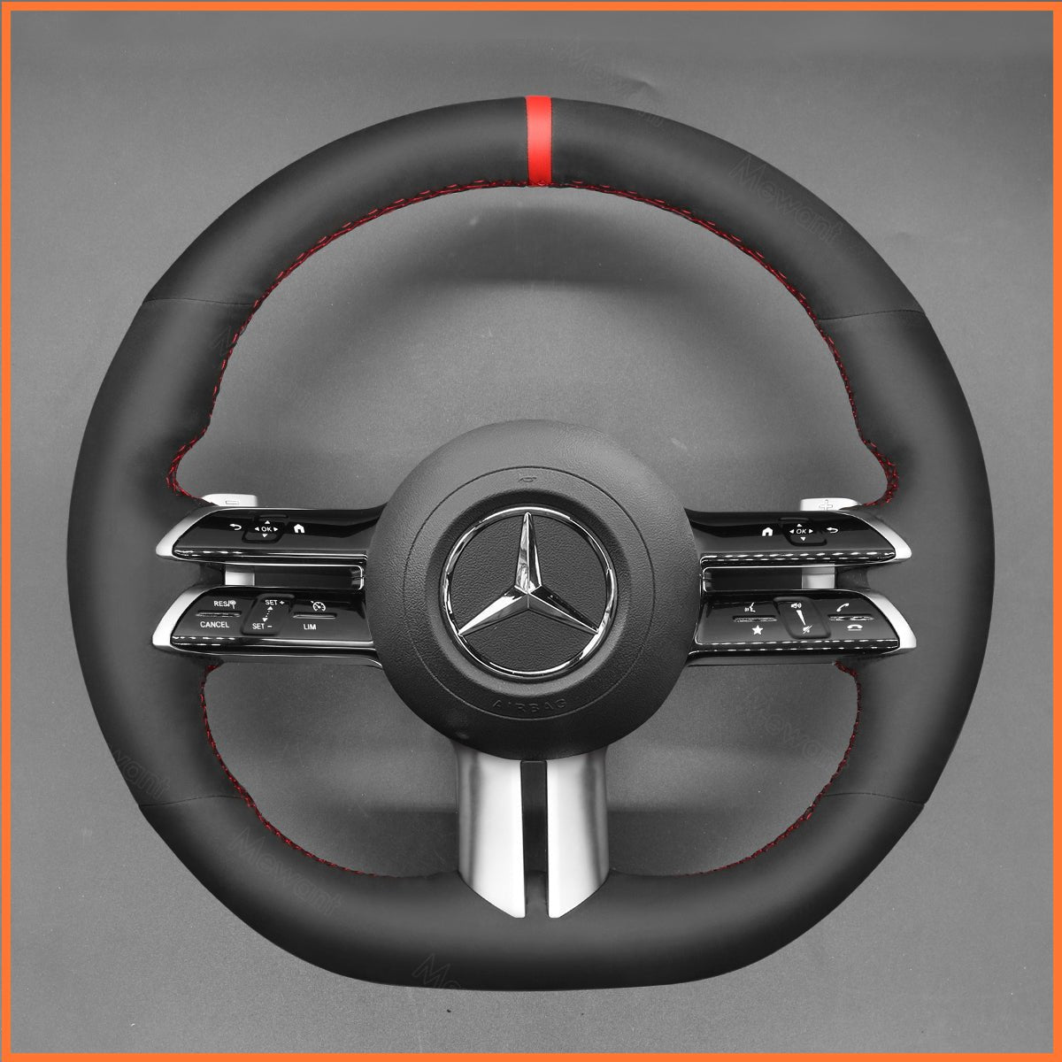 MEWANT Lenkradbezug für Benz AMG-Line AMG-Sport C-Class (W206) / CLS-Class (C257) / E-Class (W213) / EQS (V297) / S-Class (W223) 2021-2022 - Mewant.de