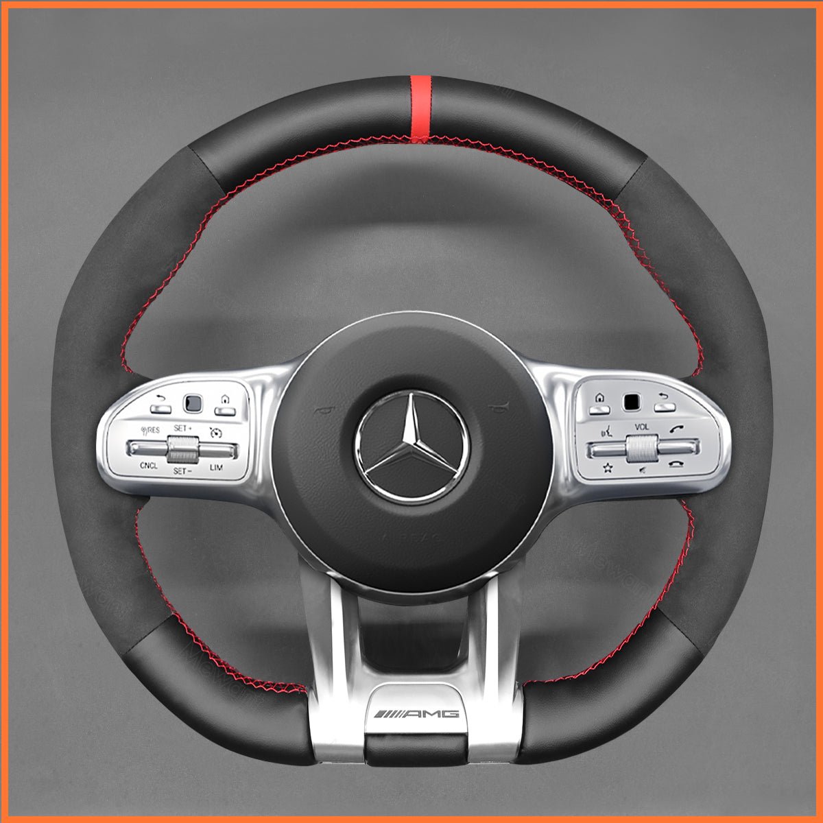 MEWANT Lenkradbezug für Mercedes-Benz AMG A35 (W177/V177) / A45 (W177/V177) / C63 (W205) / CLS53 (C257) 2018-2021 / AMG E53 (W213) - Mewant.de