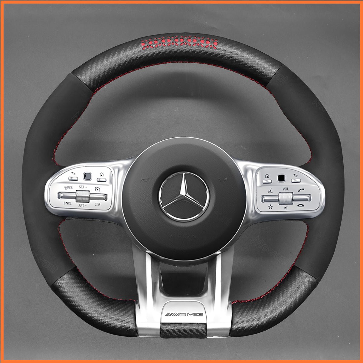 MEWANT Lenkradbezug für Mercedes-Benz AMG A35 (W177/V177) / A45 (W177/V177) / C63 (W205) / CLS53 (C257) 2018-2021 / AMG E53 (W213) - Mewant.de