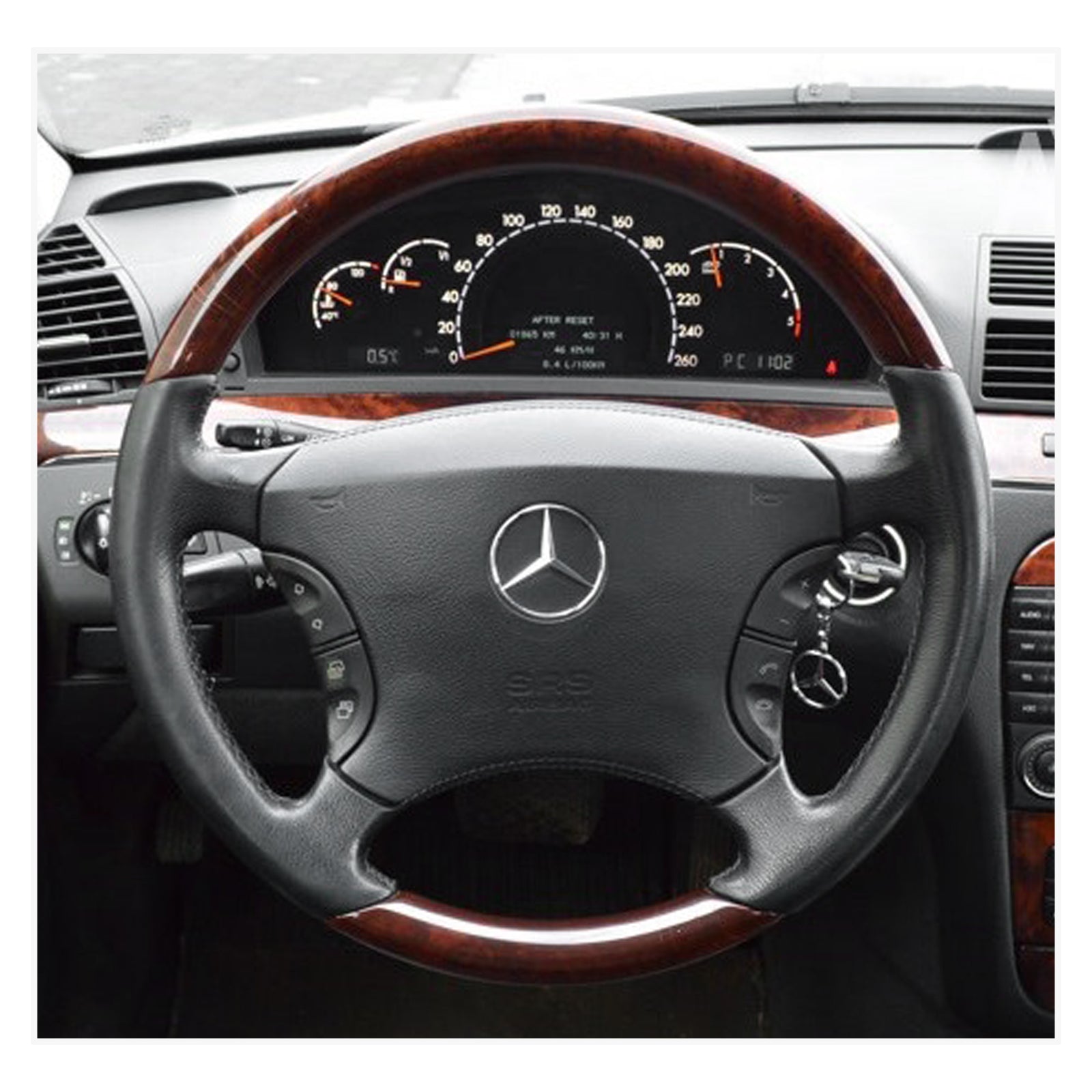 MEWANT Funda para volante para Benz Clase CL C215 Clase S W220 2000-2006