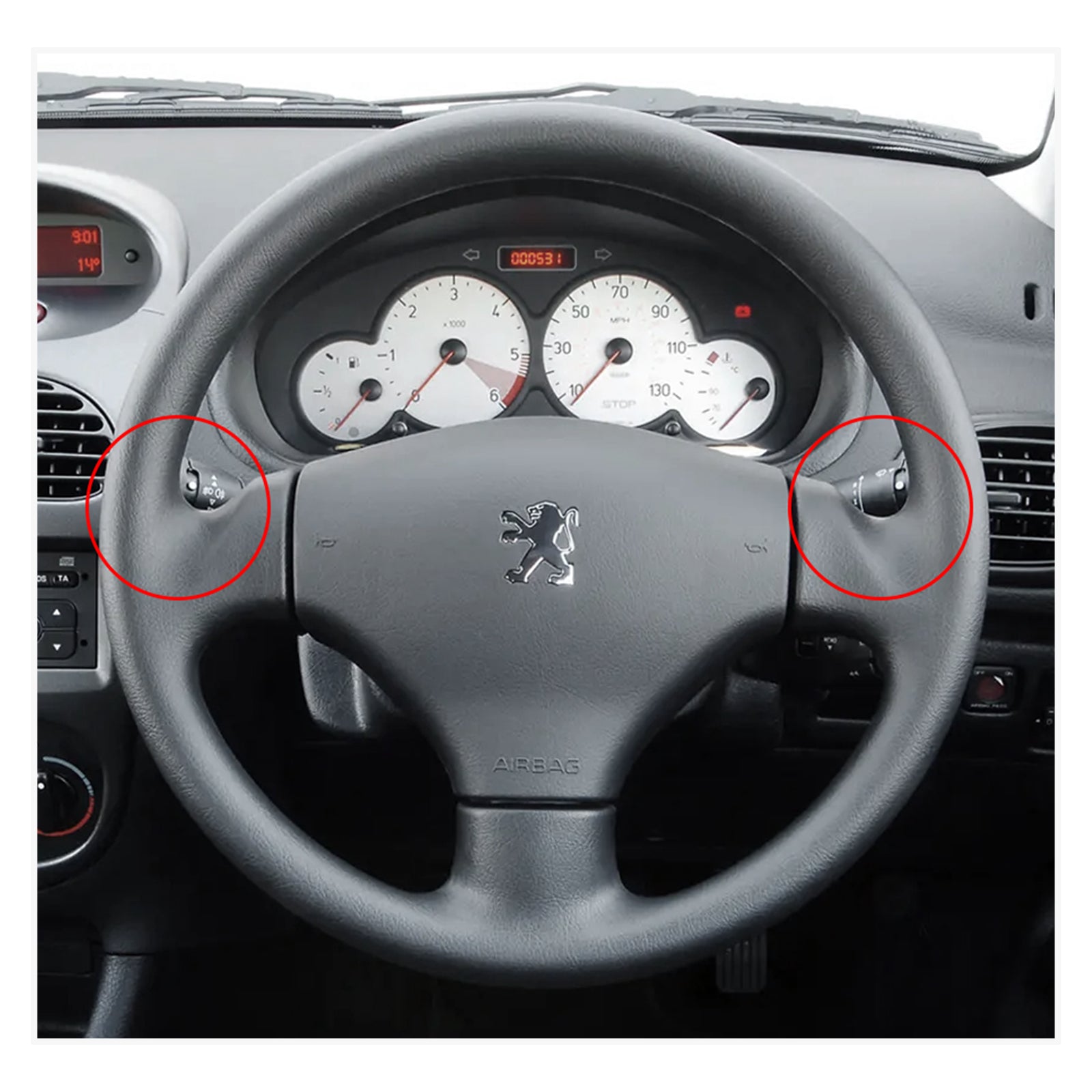 MEWANT Lenkradbezug für Peugeot 206 2001-2009 / 206 CC 2001-2007 / 206 SW 2002-2007 - Mewant.de